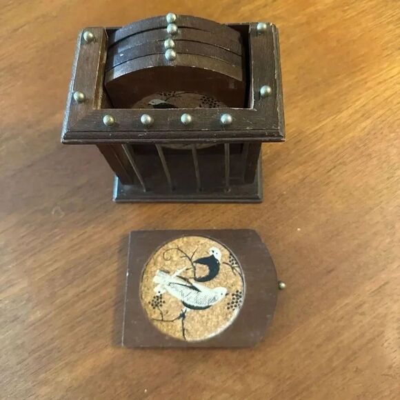 Vintage Birdcage Cork Coasters Mid Century - Picture 4 of 6
